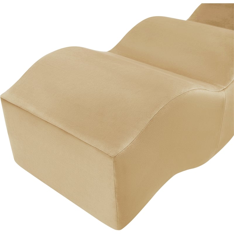 Meridian Furniture Wave Camel Velvet Bench