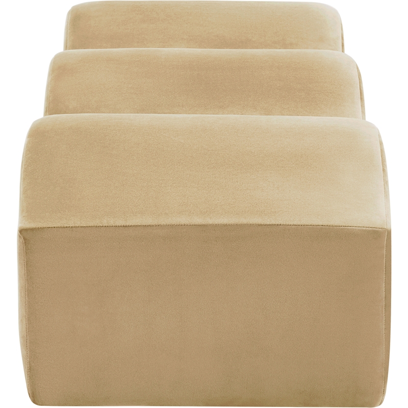 Meridian Furniture Wave Camel Velvet Bench