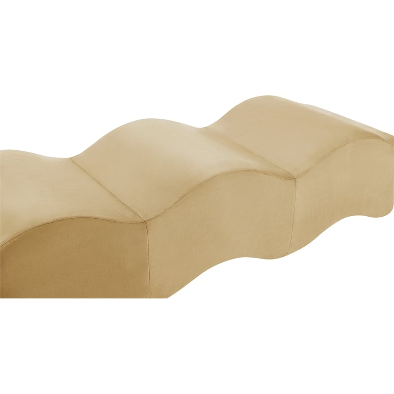Meridian Furniture Wave Camel Velvet Bench