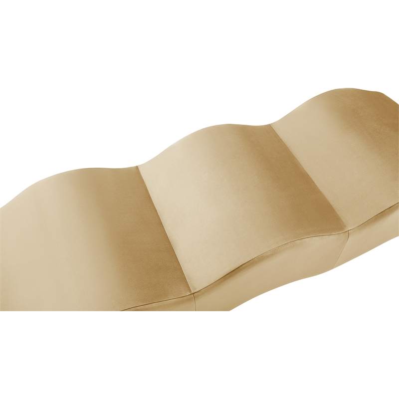 Meridian Furniture Wave Camel Velvet Bench
