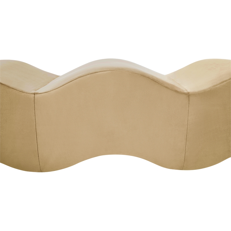 Meridian Furniture Wave Camel Velvet Bench