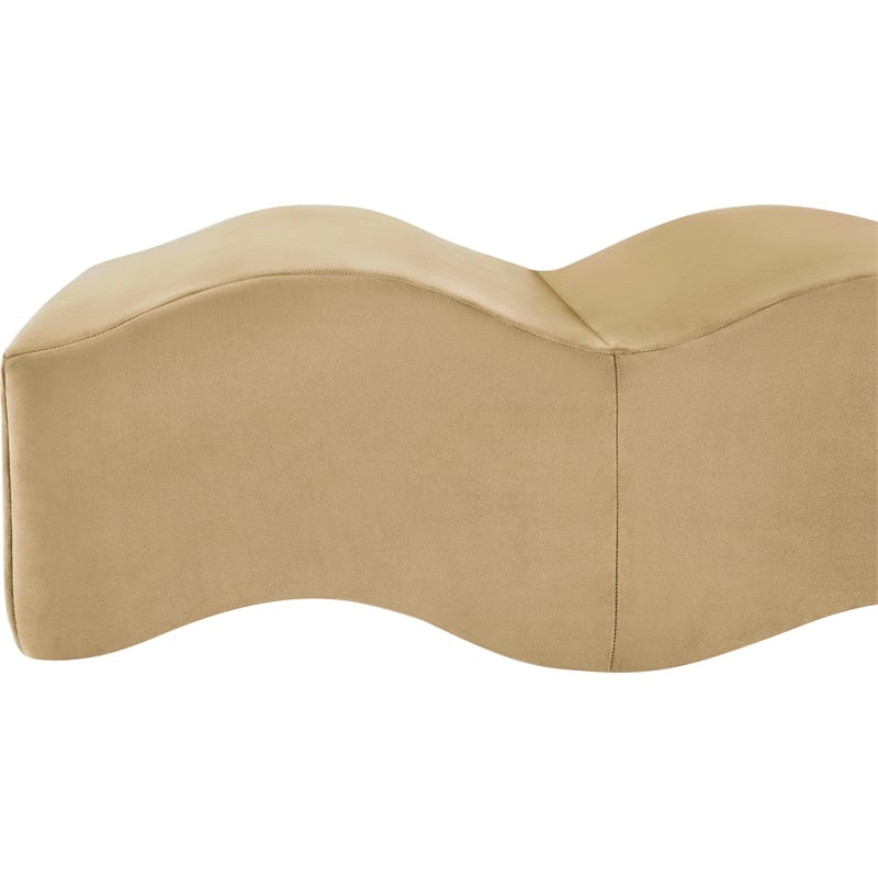 Meridian Furniture Wave Camel Velvet Bench