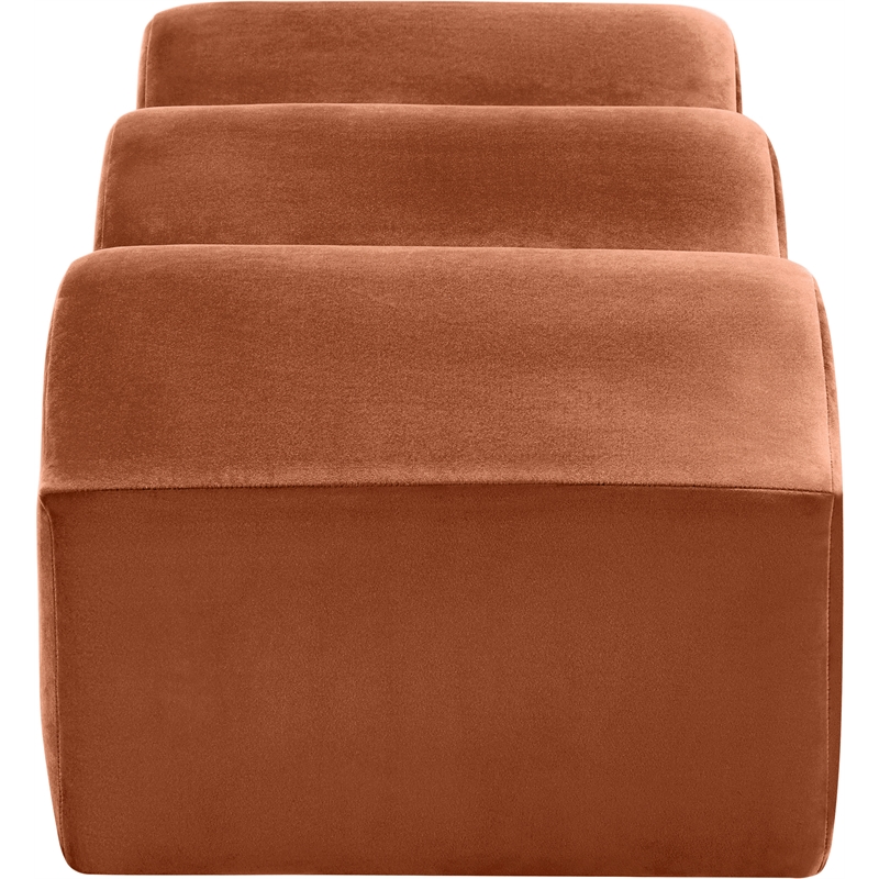 Meridian Furniture Wave Cognac Velvet Bench
