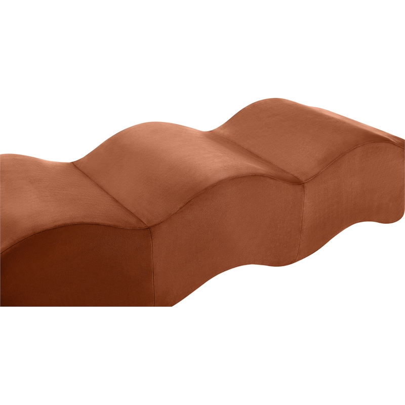 Meridian Furniture Wave Cognac Velvet Bench