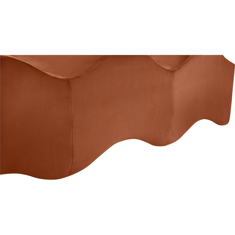 Meridian Furniture Wave Cognac Velvet Bench