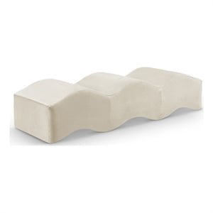 Meridian Furniture Wave Cream Velvet Bench