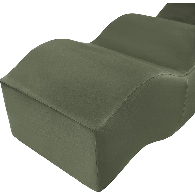 Meridian Furniture Wave Green Velvet Bench