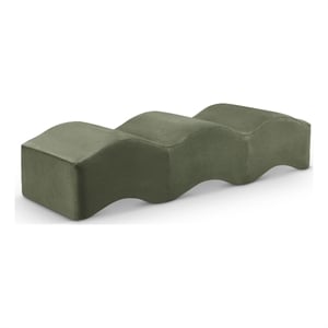 Meridian Furniture Wave Green Velvet Bench