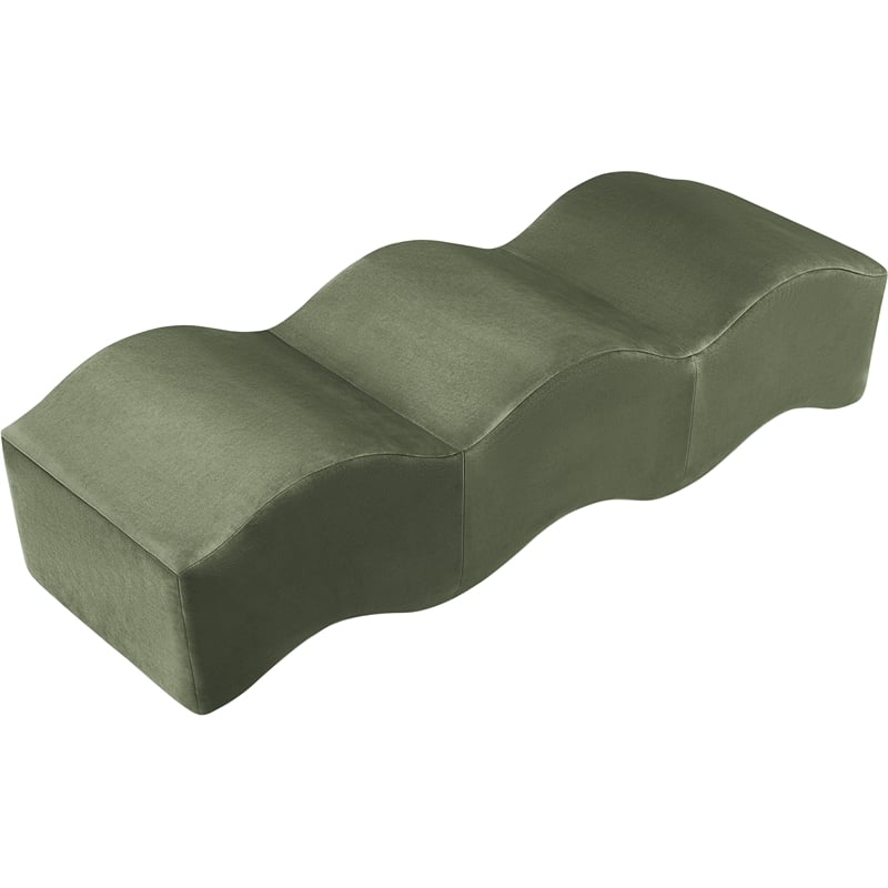 Meridian Furniture Wave Green Velvet Bench