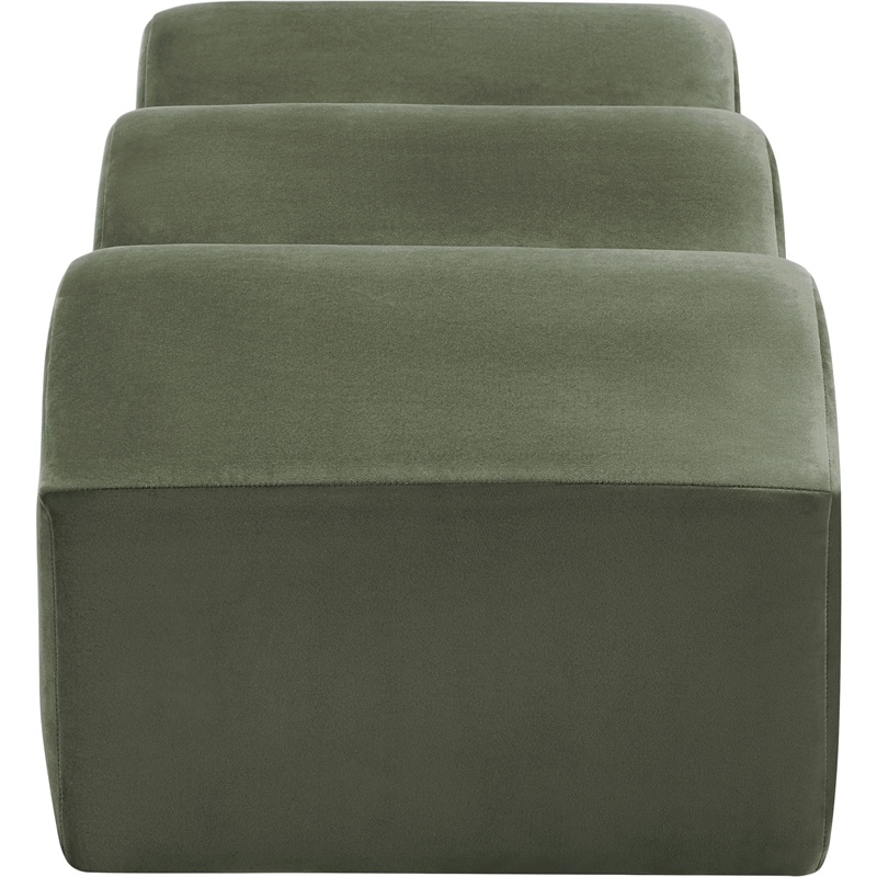 Meridian Furniture Wave Green Velvet Bench