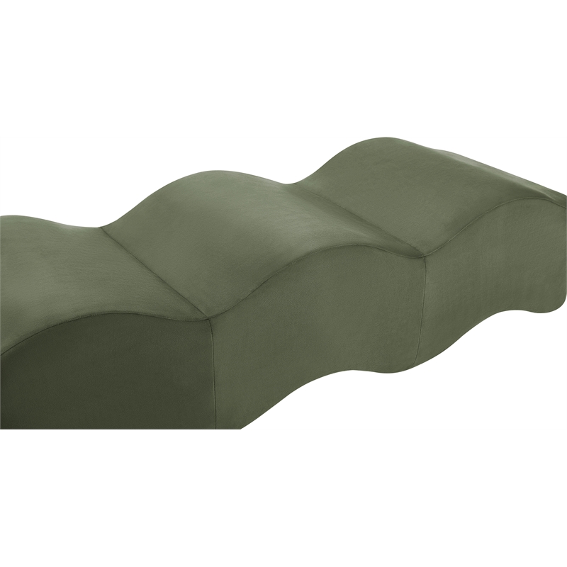 Meridian Furniture Wave Green Velvet Bench