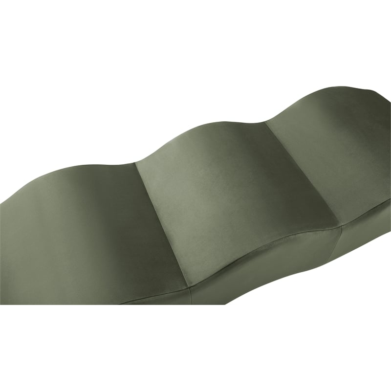 Meridian Furniture Wave Green Velvet Bench