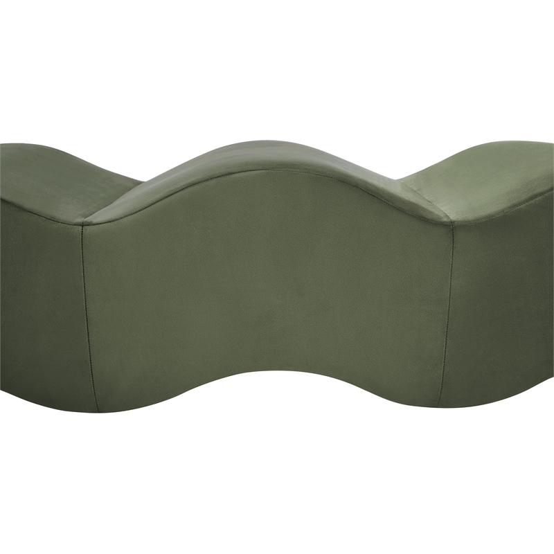 Meridian Furniture Wave Green Velvet Bench