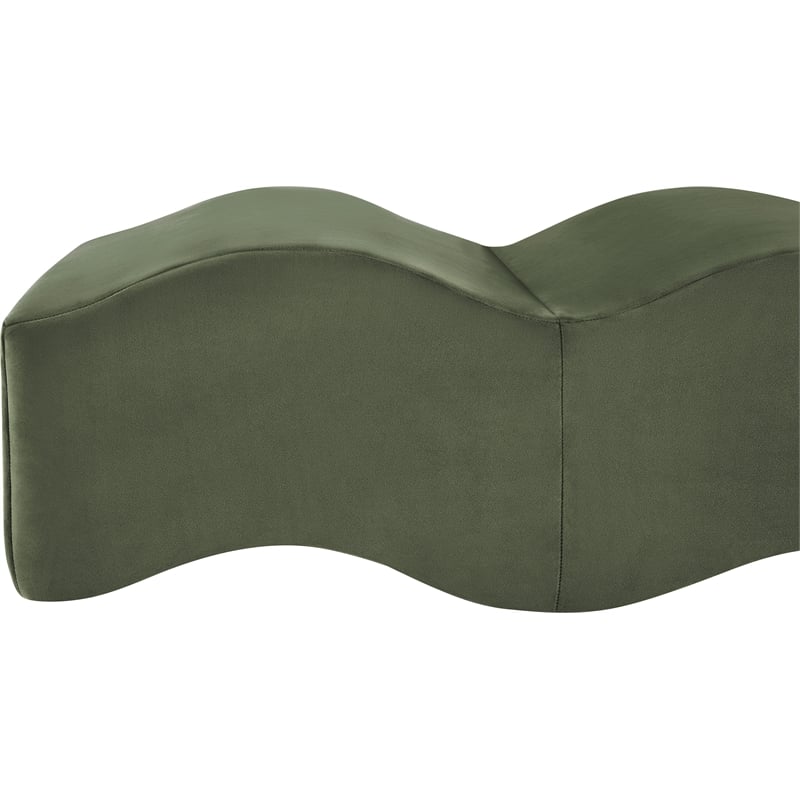 Meridian Furniture Wave Green Velvet Bench