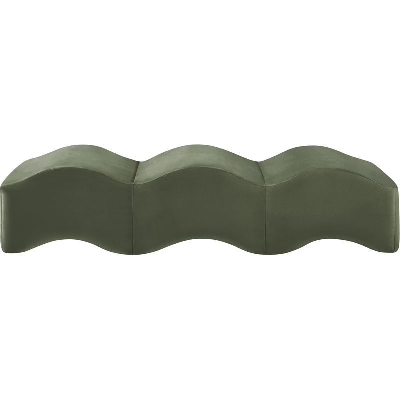 Meridian Furniture Wave Green Velvet Bench