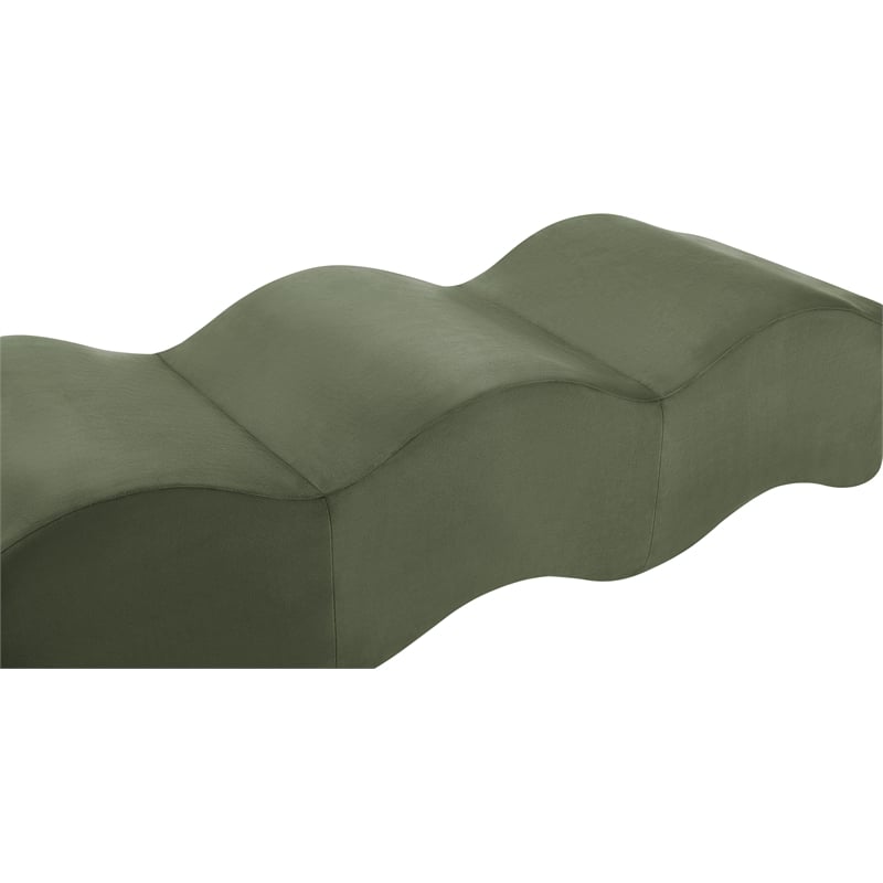 Meridian Furniture Wave Green Velvet Bench