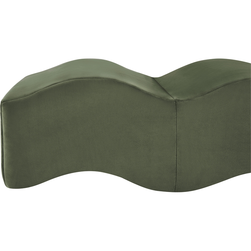 Meridian Furniture Wave Green Velvet Bench