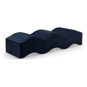 Meridian Furniture Wave Navy Velvet Bench