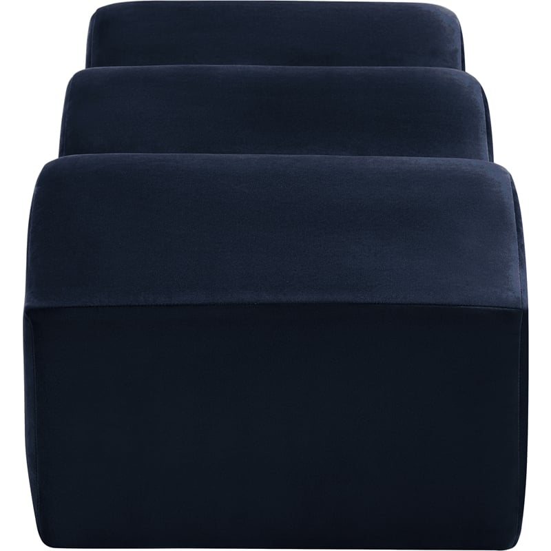 Meridian Furniture Wave Navy Velvet Bench