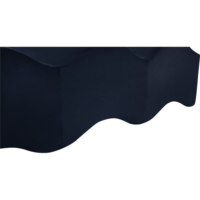 Meridian Furniture Wave Navy Velvet Bench