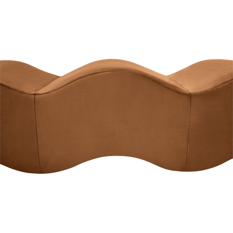 Meridian Furniture Wave Saddle Velvet Bench