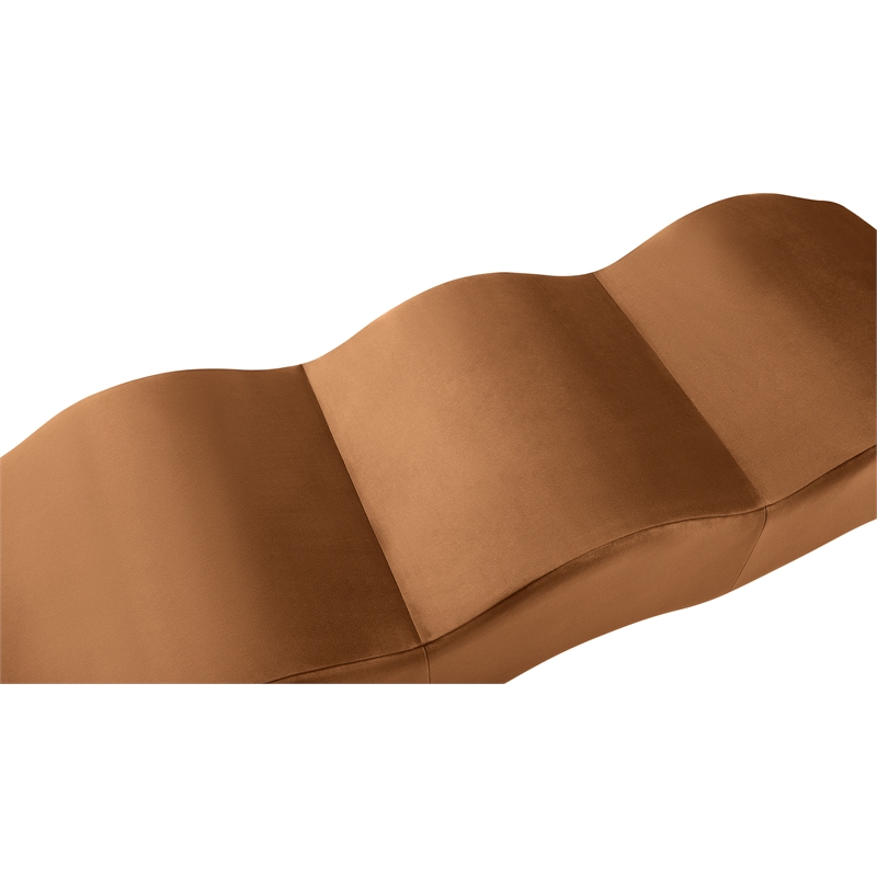 Meridian Furniture Wave Saddle Velvet Bench