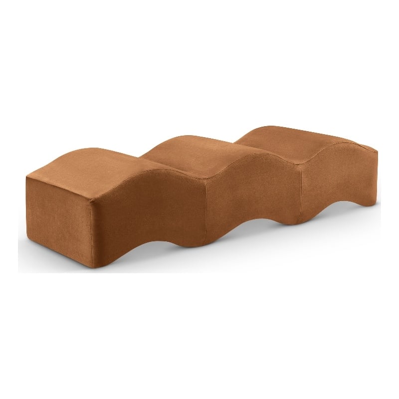 Meridian Furniture Wave Saddle Velvet Bench