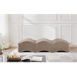 Meridian Furniture Wave Taupe Velvet Bench