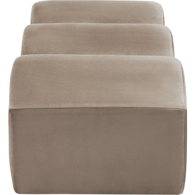 Meridian Furniture Wave Taupe Velvet Bench