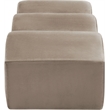 Meridian Furniture Wave Taupe Velvet Bench
