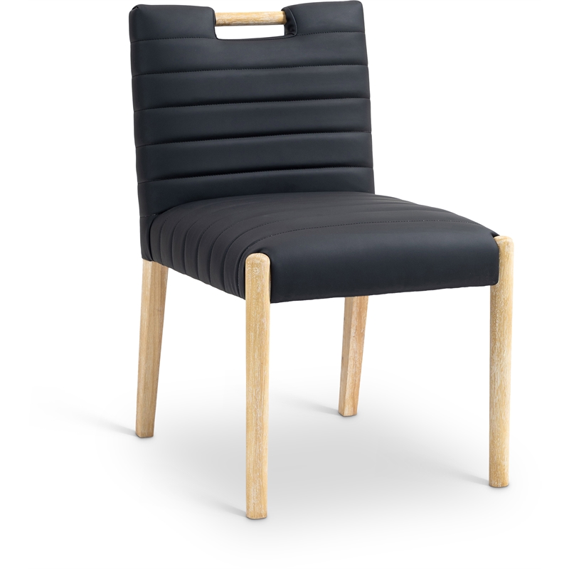 Meridian Furniture Aimee Black Vegan Leather Dining Side Chair (Set of 2)