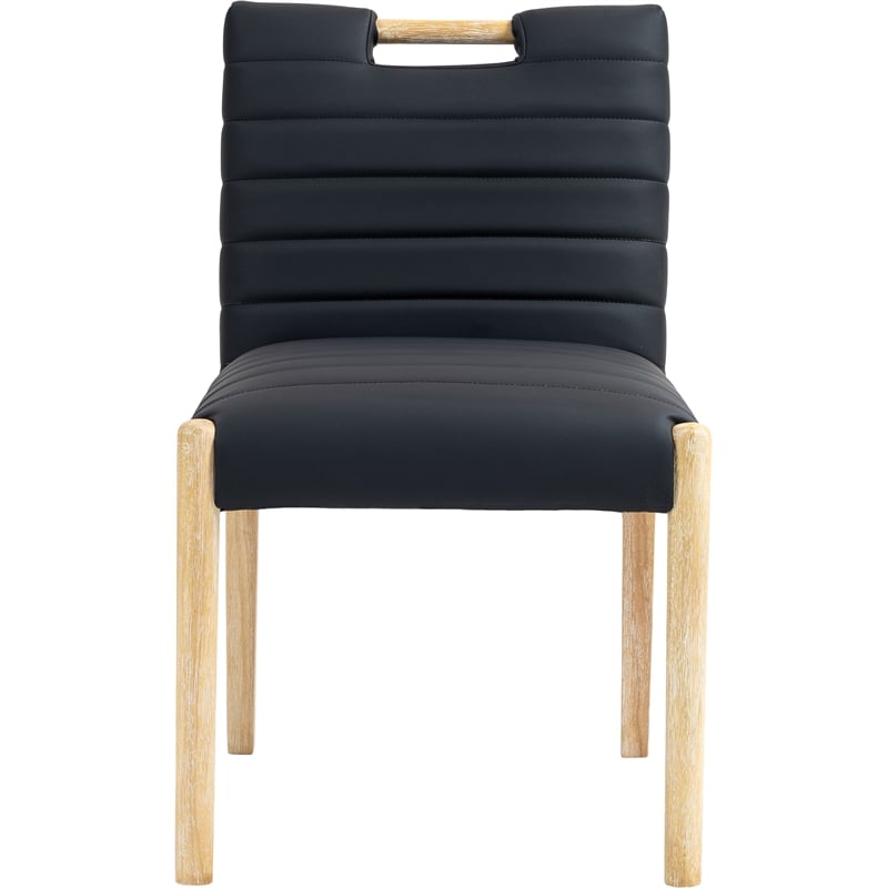 Meridian Furniture Aimee Black Vegan Leather Dining Side Chair (Set of 2)