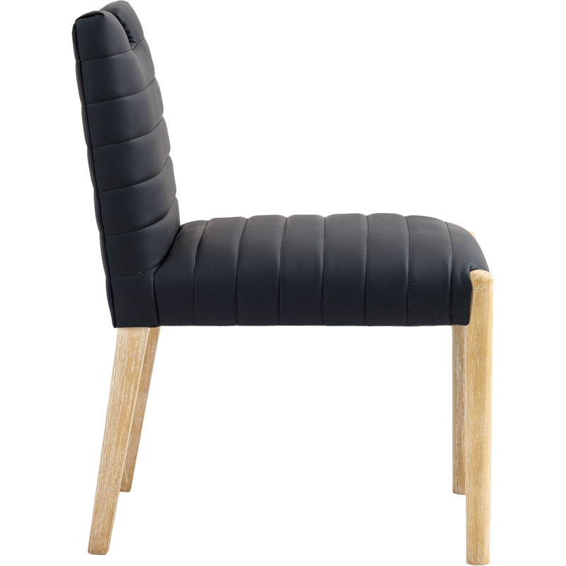 Meridian Furniture Aimee Black Vegan Leather Dining Side Chair (Set of 2)