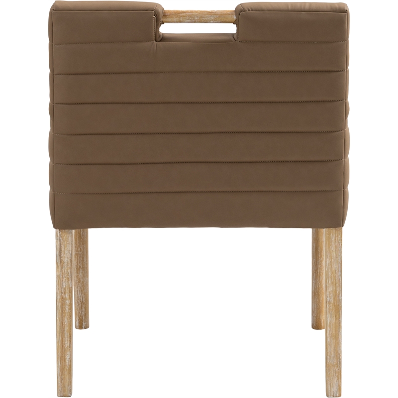 Meridian Furniture Aimee Brown Vegan Leather Dining Arm Chair