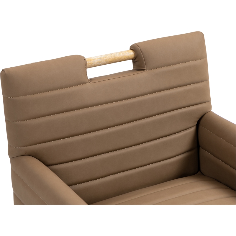 Meridian Furniture Aimee Brown Vegan Leather Dining Arm Chair