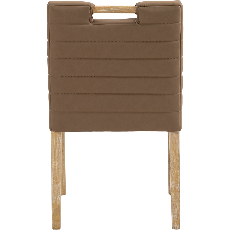 Meridian Furniture Aimee Brown Vegan Leather Dining Side Chair (Set of 2)