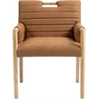 Meridian Furniture Aimee Cognac Vegan Leather Dining Arm Chair