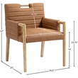 Meridian Furniture Aimee Cognac Vegan Leather Dining Arm Chair