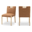 Meridian Furniture Aimee Cognac Vegan Leather Dining Side Chair (Set of 2)