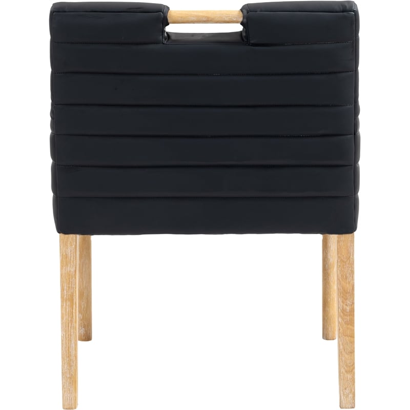 Meridian Furniture Aimee Black Vegan Leather Dining Arm Chair