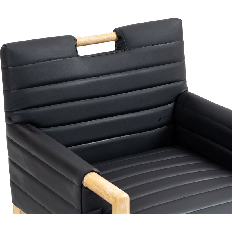 Meridian Furniture Aimee Black Vegan Leather Dining Arm Chair