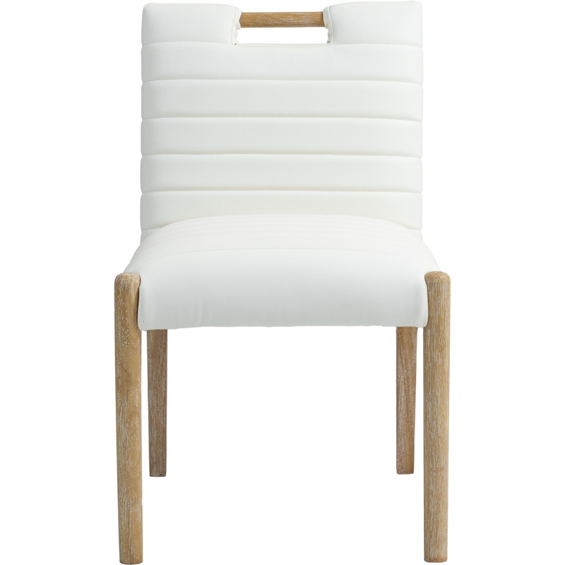Meridian Furniture Aimee Cream Vegan Leather Dining Side Chair (Set of 2)