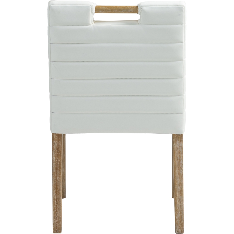 Meridian Furniture Aimee Cream Vegan Leather Dining Side Chair (Set of 2)