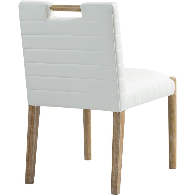 Meridian Furniture Aimee Cream Vegan Leather Dining Side Chair (Set of 2)