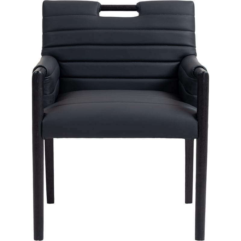 Meridian Furniture Aimee Black Vegan Leather Dining Arm Chair