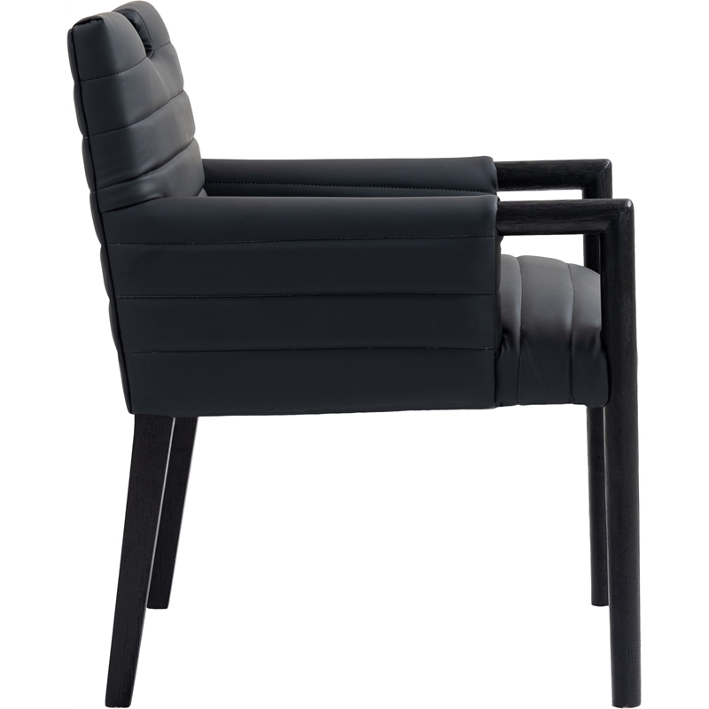 Meridian Furniture Aimee Black Vegan Leather Dining Arm Chair
