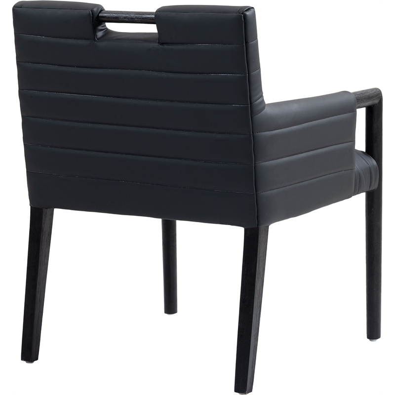 Meridian Furniture Aimee Black Vegan Leather Dining Arm Chair
