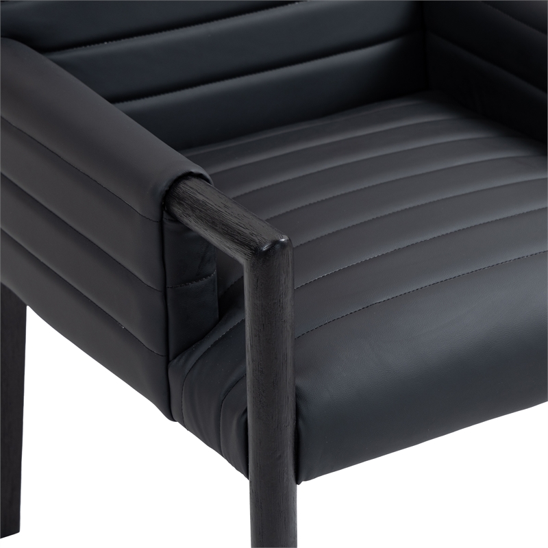 Meridian Furniture Aimee Black Vegan Leather Dining Arm Chair