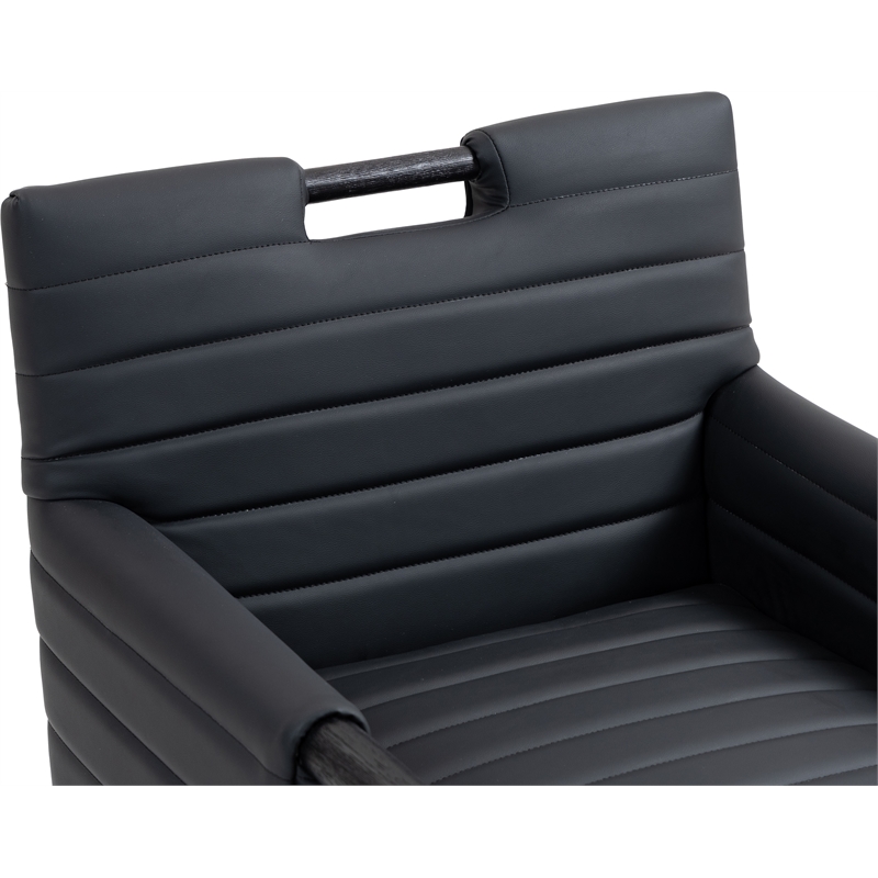 Meridian Furniture Aimee Black Vegan Leather Dining Arm Chair