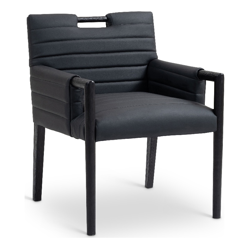 Meridian Furniture Aimee Black Vegan Leather Dining Arm Chair